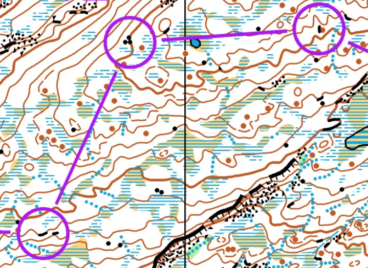 Løype på 6 km med mellomdistansepreg kartbilde